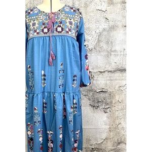 NWOT blue floral print Boho style dress / mumu